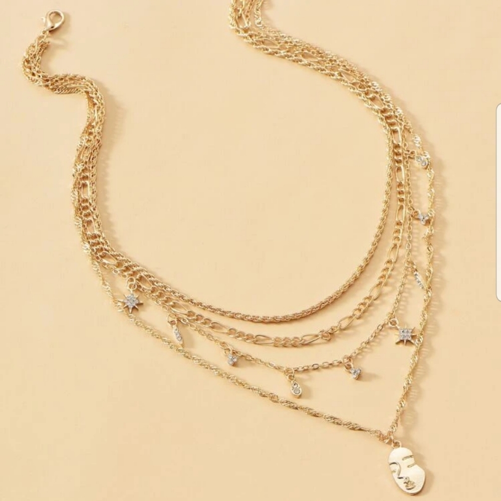 *Dieta* Layered Face Necklace - Picture 4 of 4